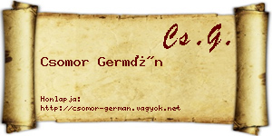 Csomor Germán névjegykártya